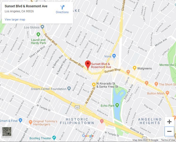 Google map of sunset and rosemont